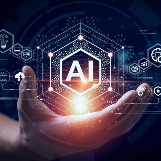 AI met hand en aanverwante pictogrammen AI met hand en aanverwante pictogrammen
